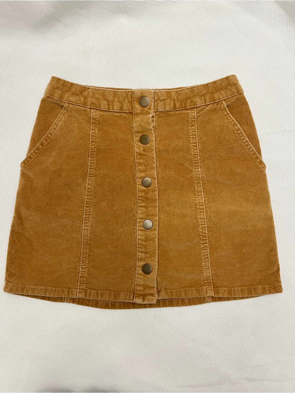 Altar’d State Corduroy Button-Front Mini Skirt XS